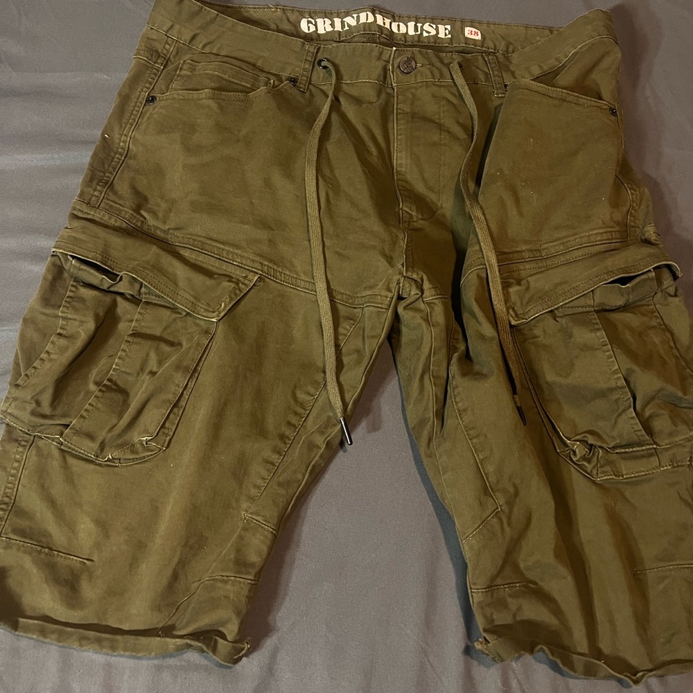 Green cargo shorts